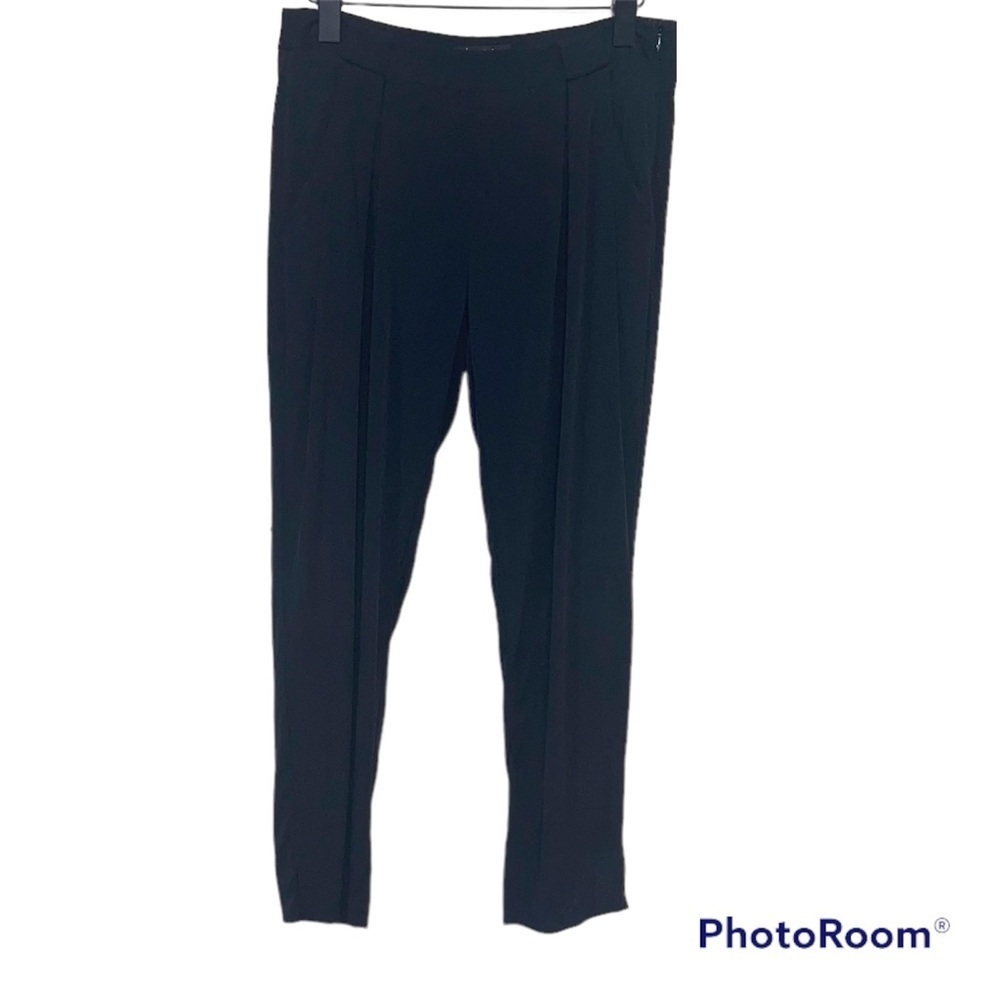 Theory Black Cropped Silk Blend Pants. Sz 4